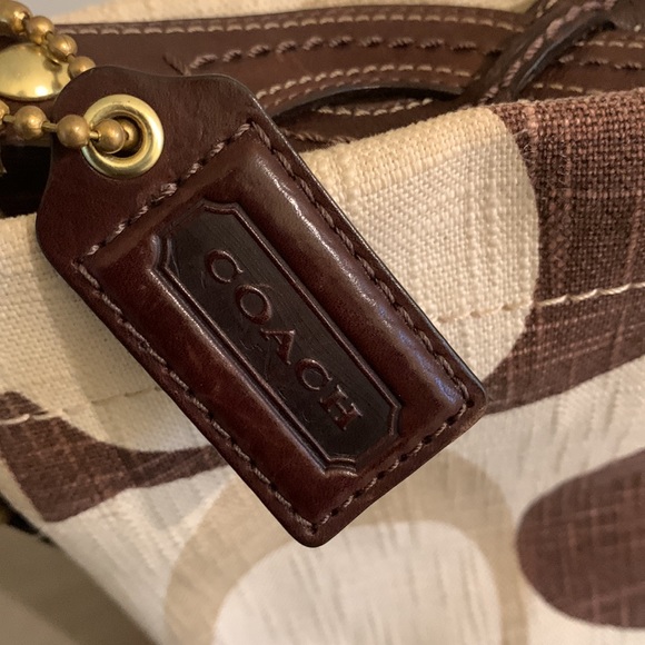 Coach Purse cream tan and brown - Picture 8 of 9